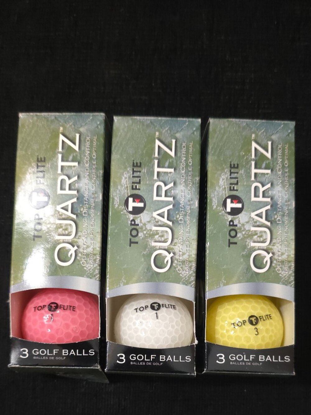Top Flite Quartz Golf Balls Set Of 3 Sleeves 9 Balls New In Box